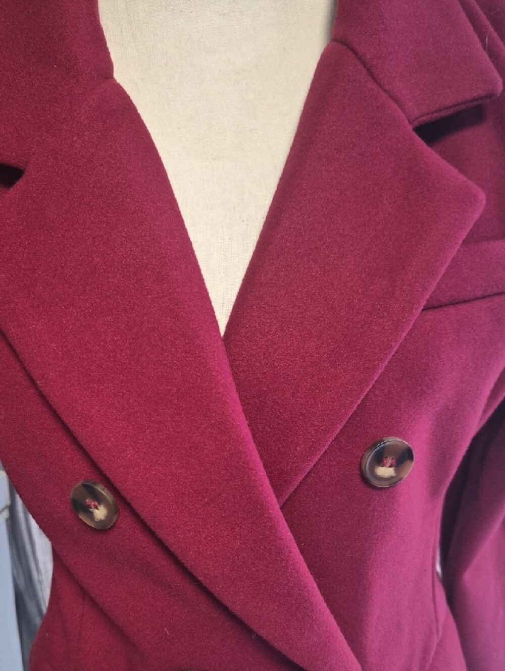 Love Tree Wine  Color Pea Coat - Picture 2 of 9